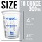 10 oz. (300ml) Graduated Plastic Mixing Cups - Box of 50 with 50 Mixing Sticks - Disposable Plastic Measuring Cups for Liquids, Paints, Resin, Epoxy, Art, Kitchen - Ratios 2-1, 3-1, 4-1 ML
